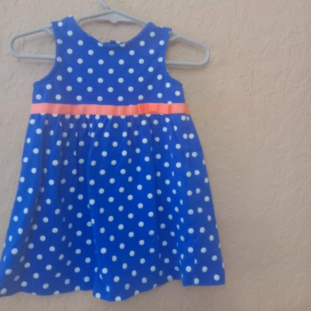 Carter's Blue polka dot dress with bloomers size 12 months